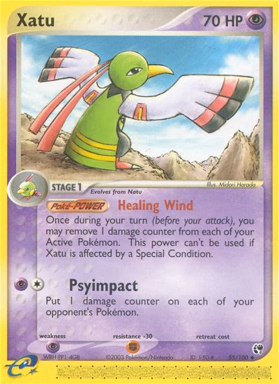 Xatu Pokemon card (55/100, Sandstorm)