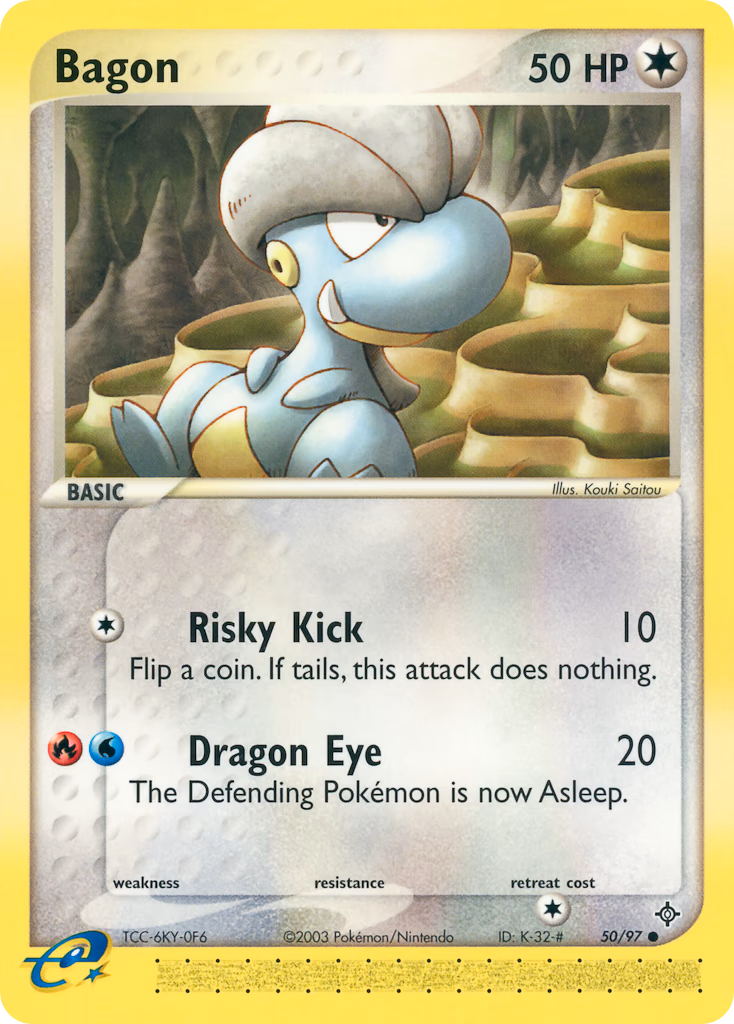 Bagon Pokemon card (50/97, Dragon)