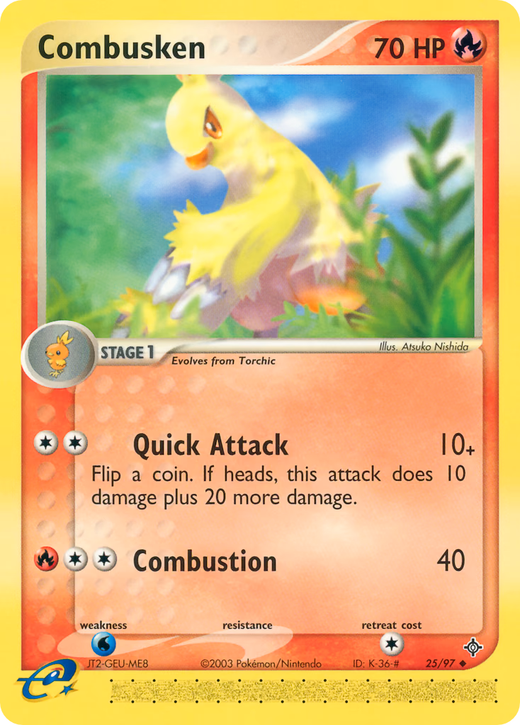 Combusken Pokemon card (25/97, Dragon)