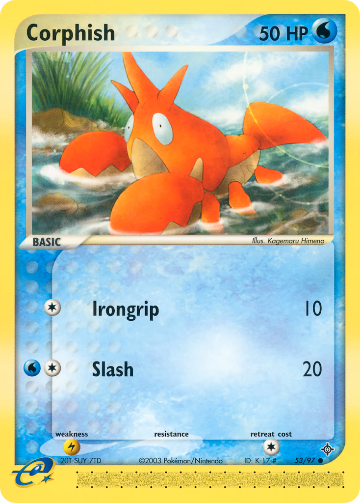 Corphish Pokemon card (53/97, Dragon)