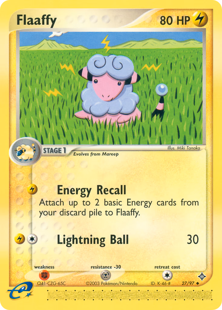 Flaaffy Pokemon card (27/97, Dragon)