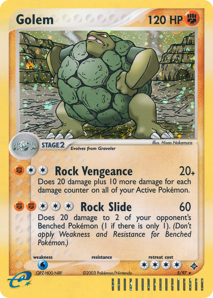 Golem Pokemon card (5/97, Dragon)