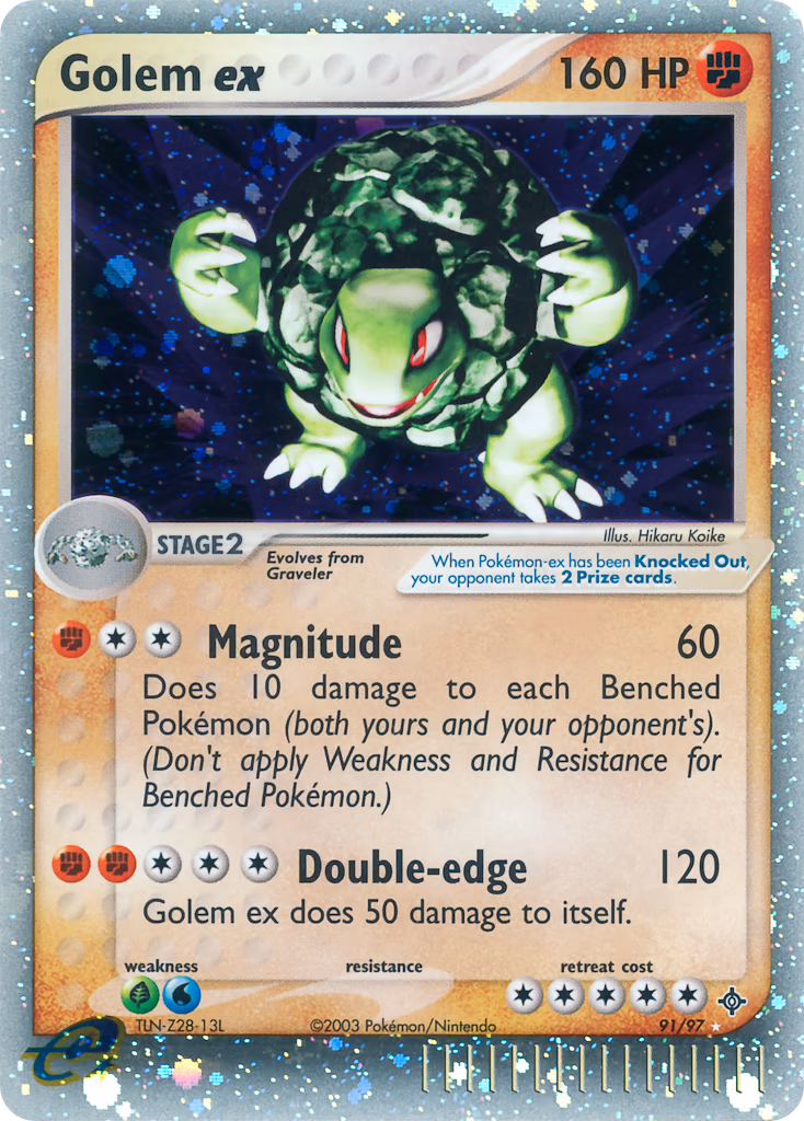 Golem ex Pokemon card (91/97, Dragon)