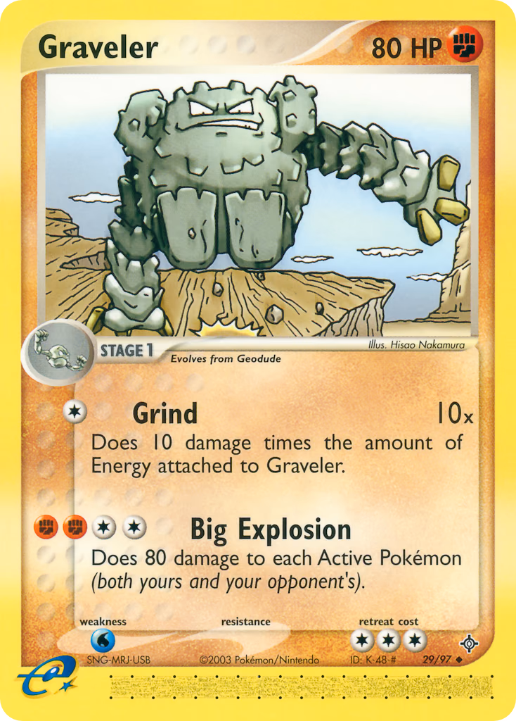 Graveler Pokemon card (29/97, Dragon)