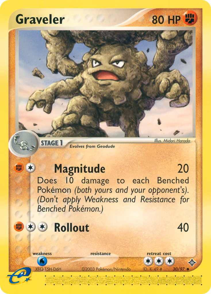 Graveler Pokemon card (30/97, Dragon)