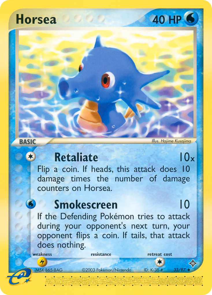 Horsea Pokemon card (33/97, Dragon)
