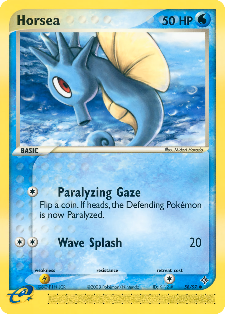Horsea Pokemon card (58/97, Dragon)