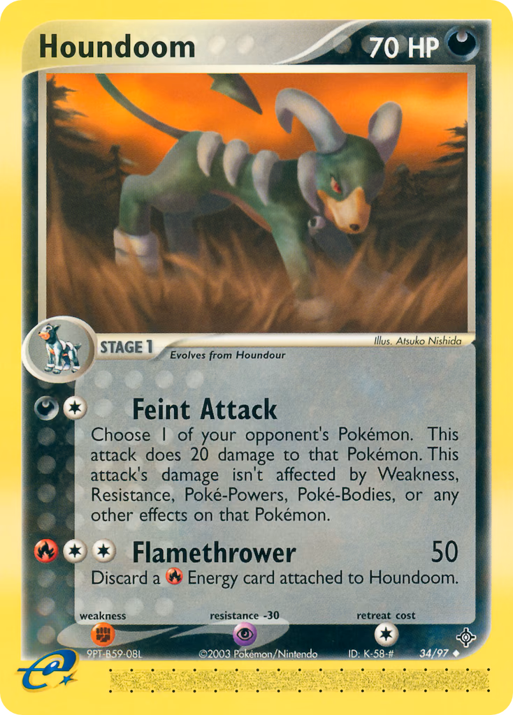 Houndoom Pokemon card (34/97, Dragon)