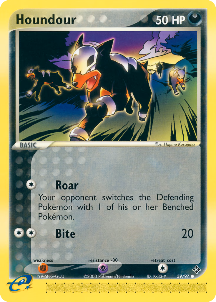 Houndour Pokemon card (59/97, Dragon)