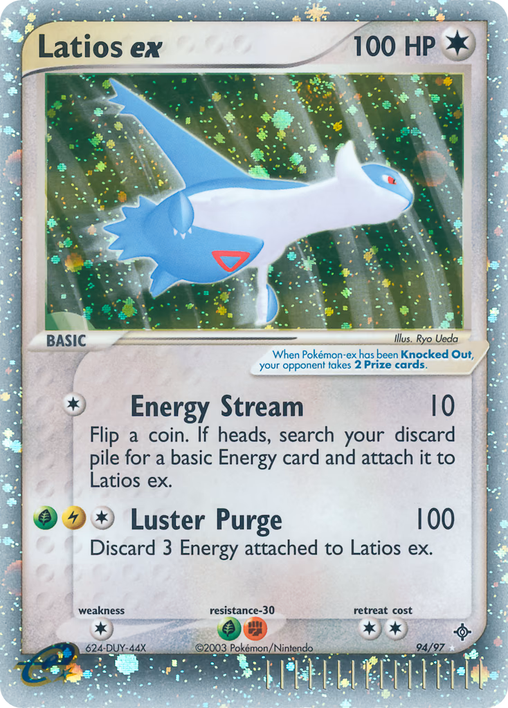 Latios ex Pokemon card (94/97, Dragon)
