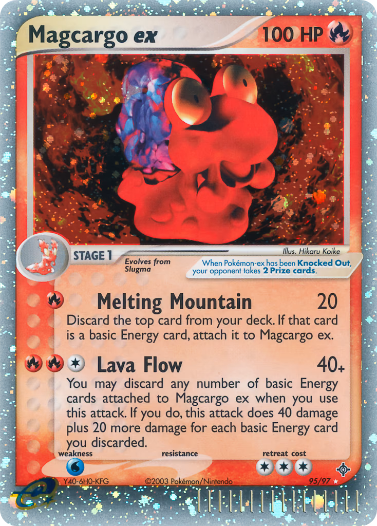 Magcargo ex Pokemon card (95/97, Dragon)