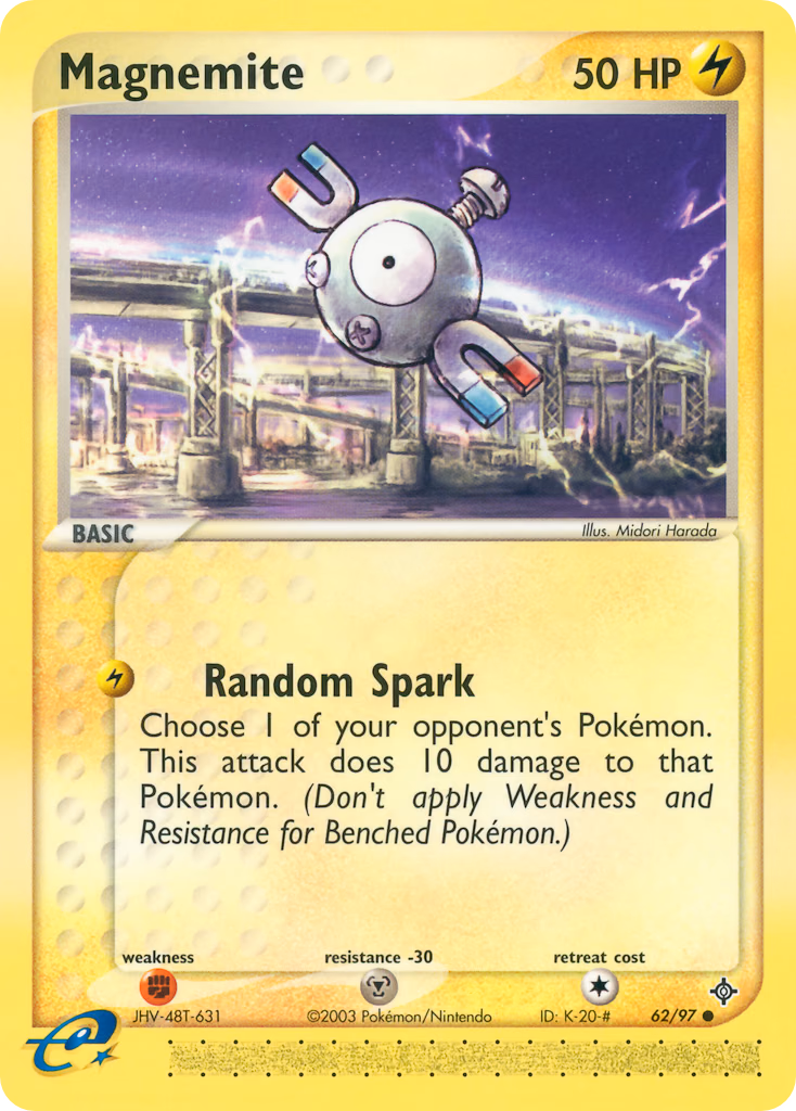 Magnemite Pokemon card (62/97, Dragon)