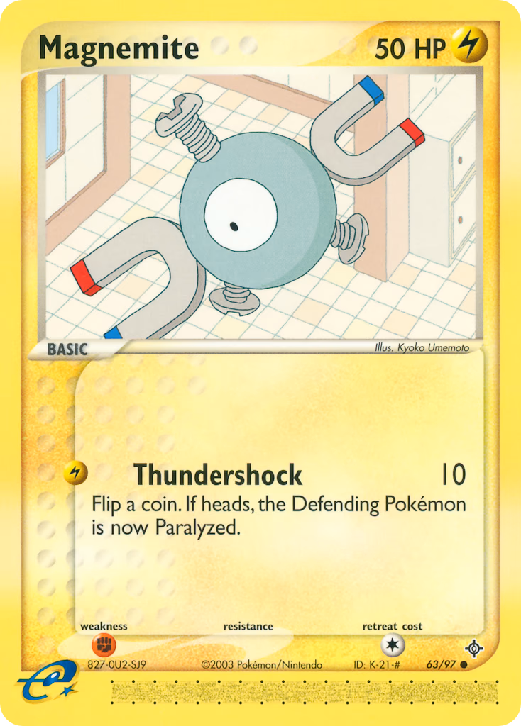 Magnemite Pokemon card (63/97, Dragon)