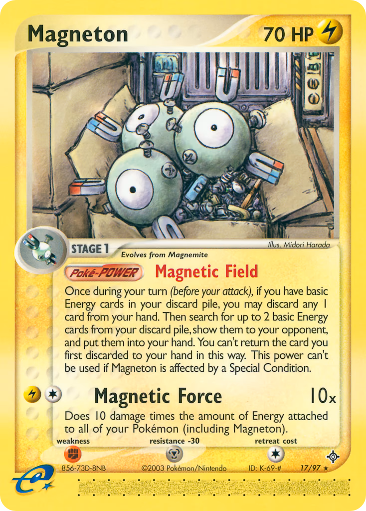 Magneton Pokemon card (17/97, Dragon)