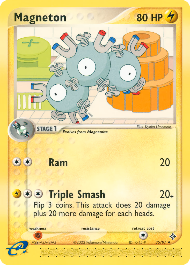 Magneton Pokemon card (35/97, Dragon)