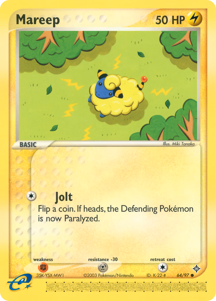 Mareep Pokemon card (64/97, Dragon)