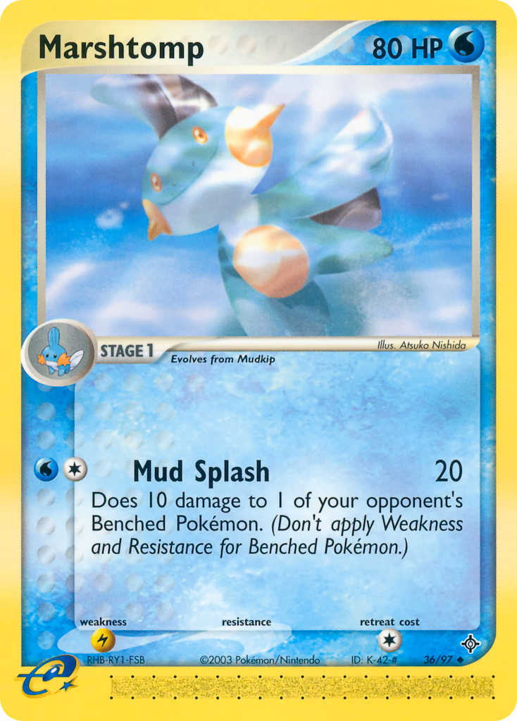 Marshtomp Pokemon card (36/97, Dragon)