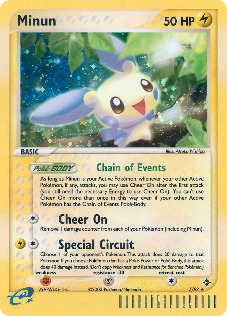 Minun Pokemon card (7/97, Dragon)