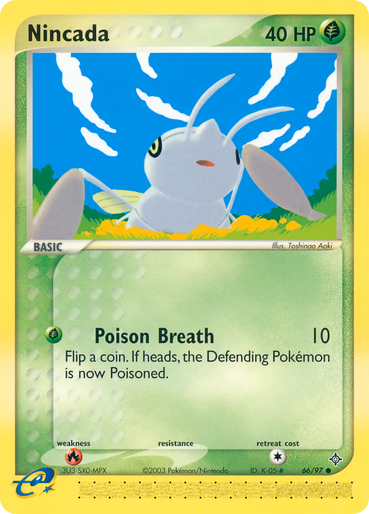 Nincada Pokemon card (66/97, Dragon)