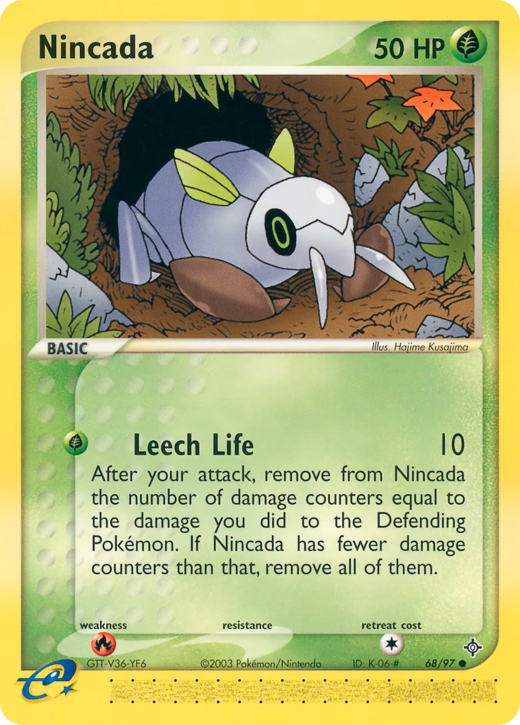 Nincada Pokemon card (68/97, Dragon)