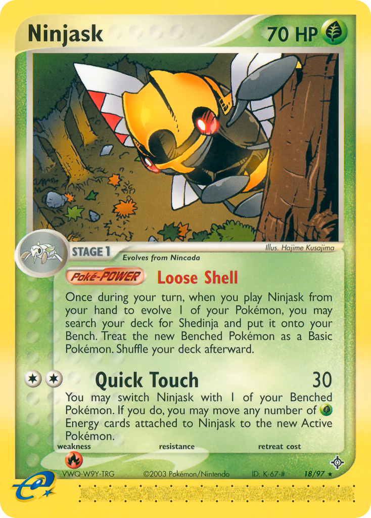 Ninjask Pokemon card (18/97, Dragon)