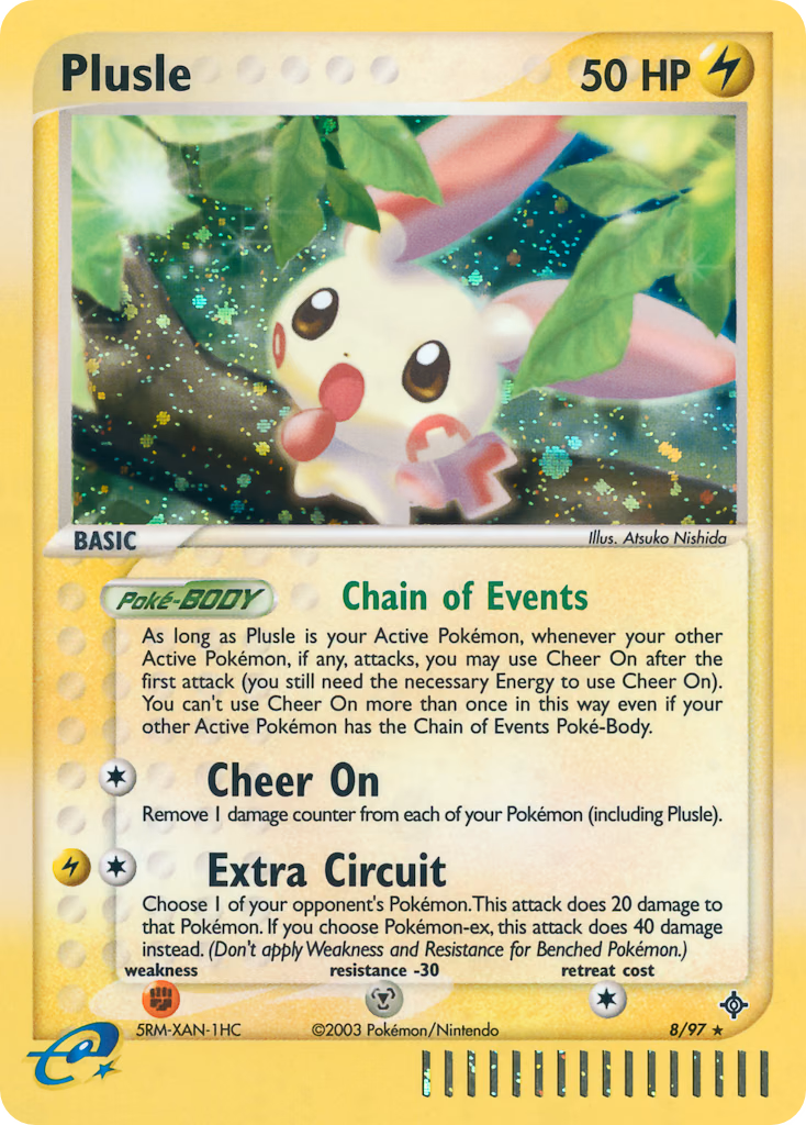 Plusle Pokemon card (8/97, Dragon)