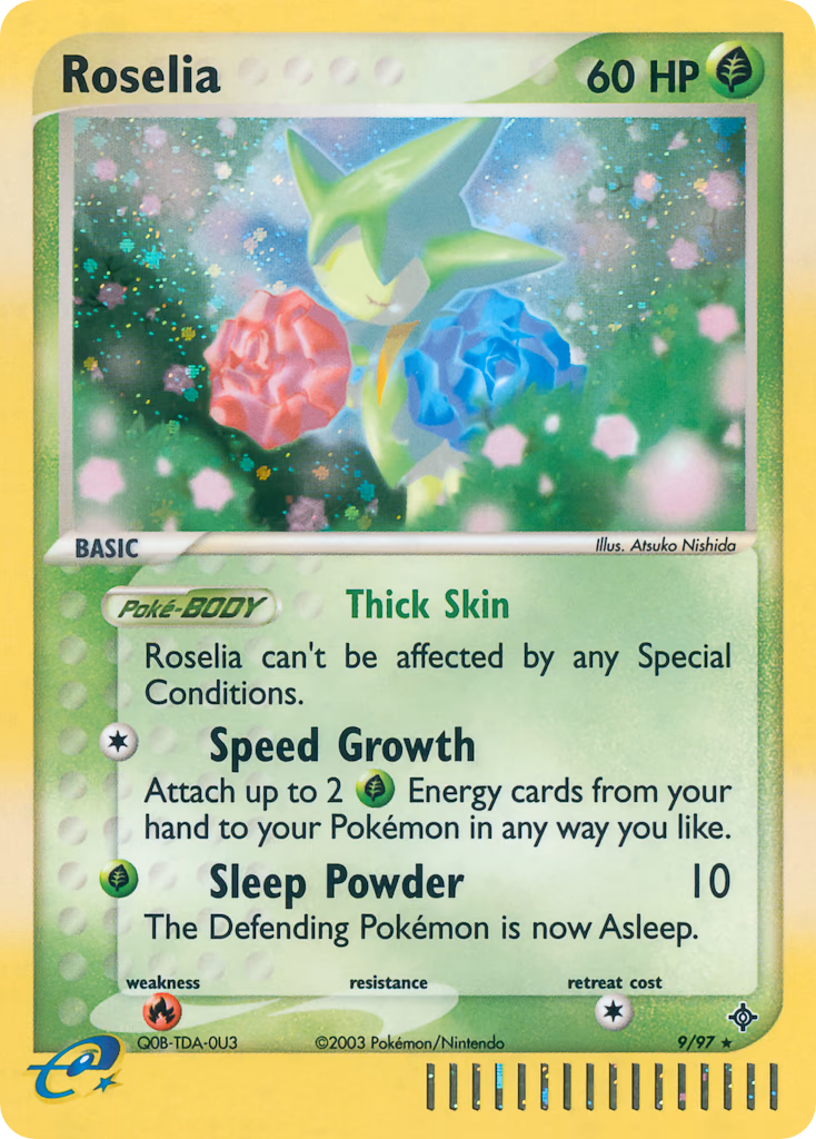 Roselia Pokemon card (9/97, Dragon)