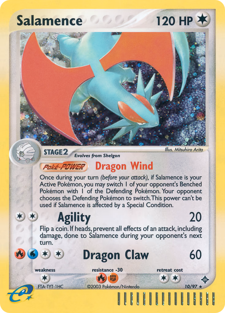 Salamence Pokemon card (10/97, Dragon)