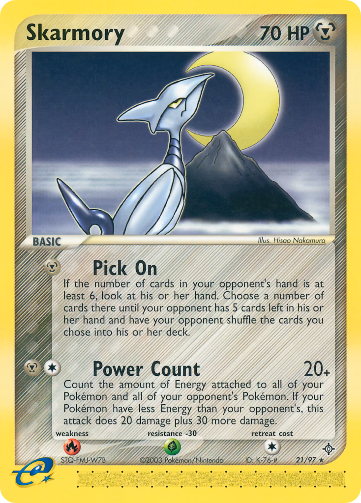 Skarmory Pokemon card (21/97, Dragon)