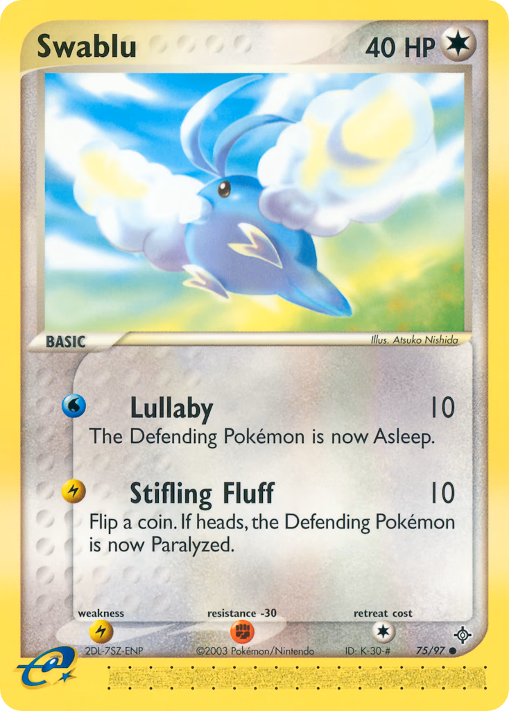 Swablu Pokemon card (75/97, Dragon)