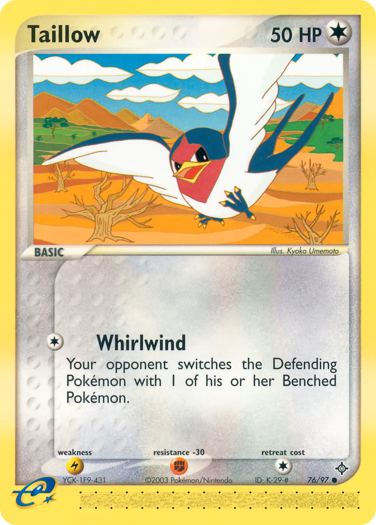 Taillow Pokemon card (76/97, Dragon)