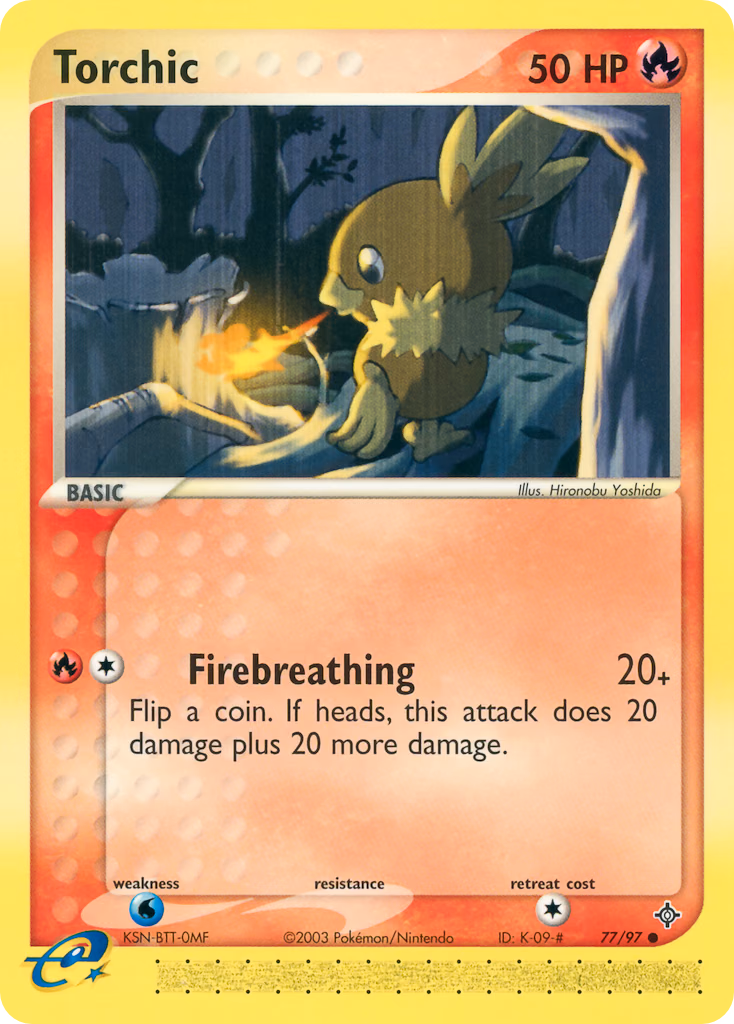 Torchic Pokemon card (77/97, Dragon)