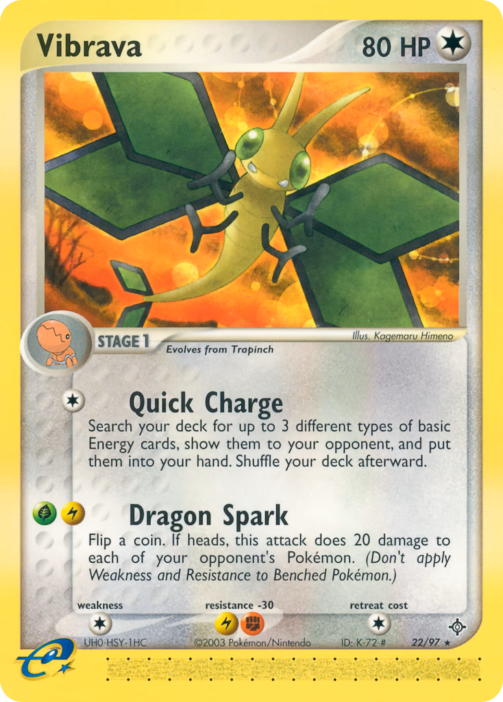 Vibrava Pokemon card (22/97, Dragon)