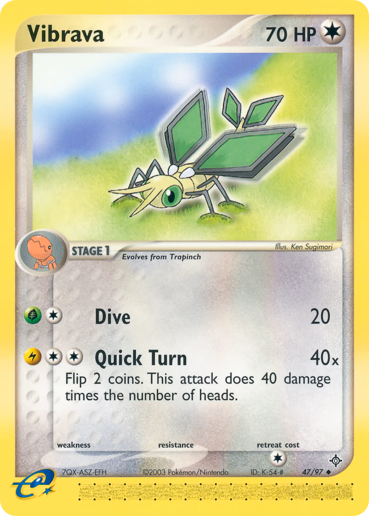 Vibrava Pokemon card (47/97, Dragon)