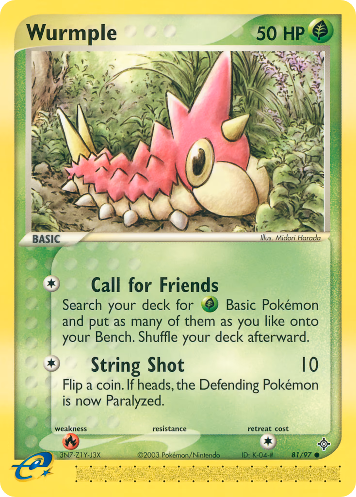 Wurmple Pokemon card (81/97, Dragon)