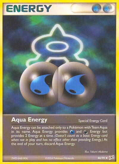 Aqua Energy Pokemon card (86/95, Team Magma vs Team Aqua)