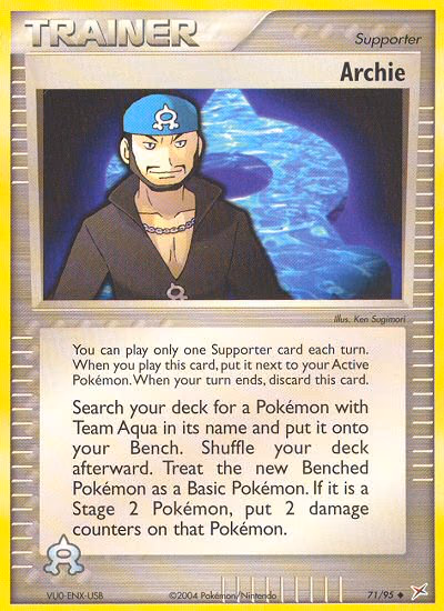 Archie Pokemon card (71/95, Team Magma vs Team Aqua)
