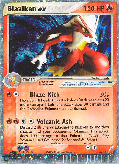 Blaziken ex Pokemon card (89/95, Team Magma vs Team Aqua)