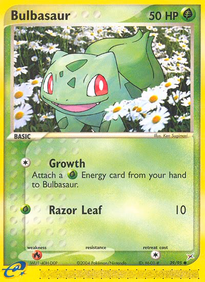 Bulbasaur Pokemon card (39/95, Team Magma vs Team Aqua)