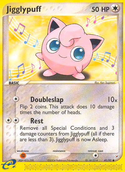Jigglypuff Pokemon card (41/95, Team Magma vs Team Aqua)