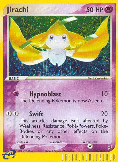 Jirachi Pokemon card (97/95, Team Magma vs Team Aqua)