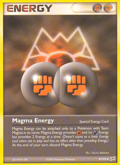 Magma Energy Pokemon card (87/95, Team Magma vs Team Aqua)