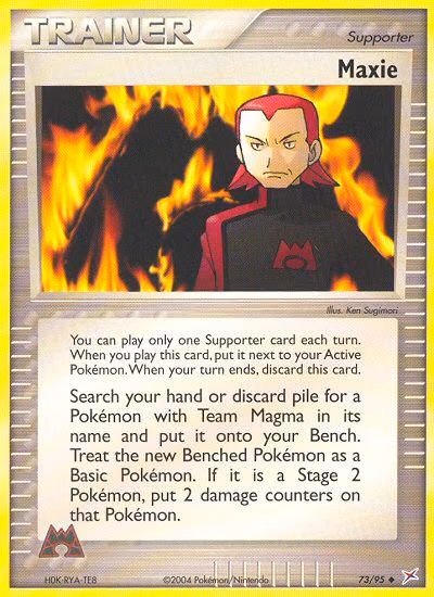 Maxie Pokemon card (73/95, Team Magma vs Team Aqua)
