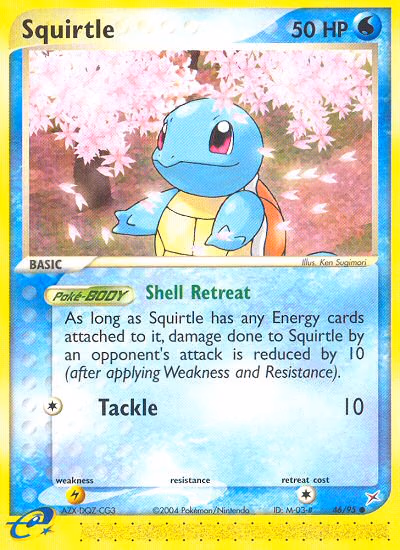 Squirtle Pokemon card (46/95, Team Magma vs Team Aqua)