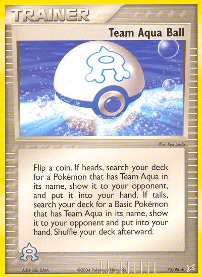 Team Aqua Ball Pokemon card (75/95, Team Magma vs Team Aqua)