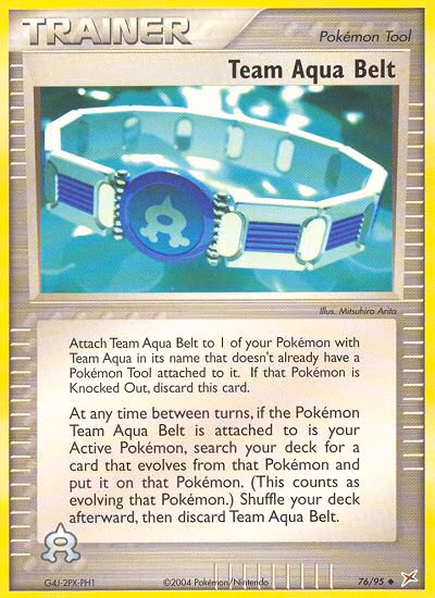 Team Aqua Belt Pokemon card (76/95, Team Magma vs Team Aqua)