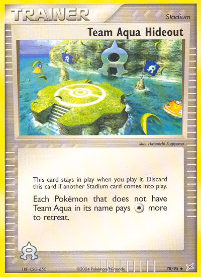 Team Aqua Hideout Pokemon card (78/95, Team Magma vs Team Aqua)