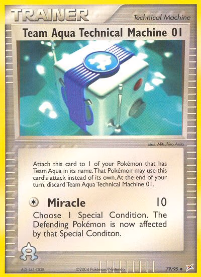Team Aqua Technical Machine 01 Pokemon card (79/95, Team Magma vs Team Aqua)