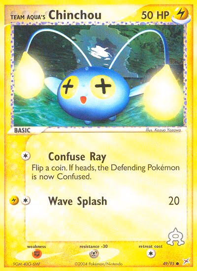 Team Aqua's Chinchou Pokemon card (49/95, Team Magma vs Team Aqua)