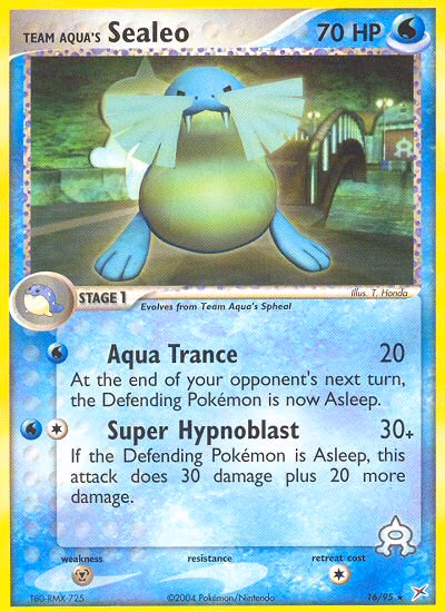 Team Aqua's Sealeo Pokemon card (16/95, Team Magma vs Team Aqua)